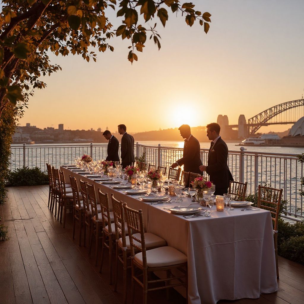 Golden Hour Events team at a luxury wedding setup