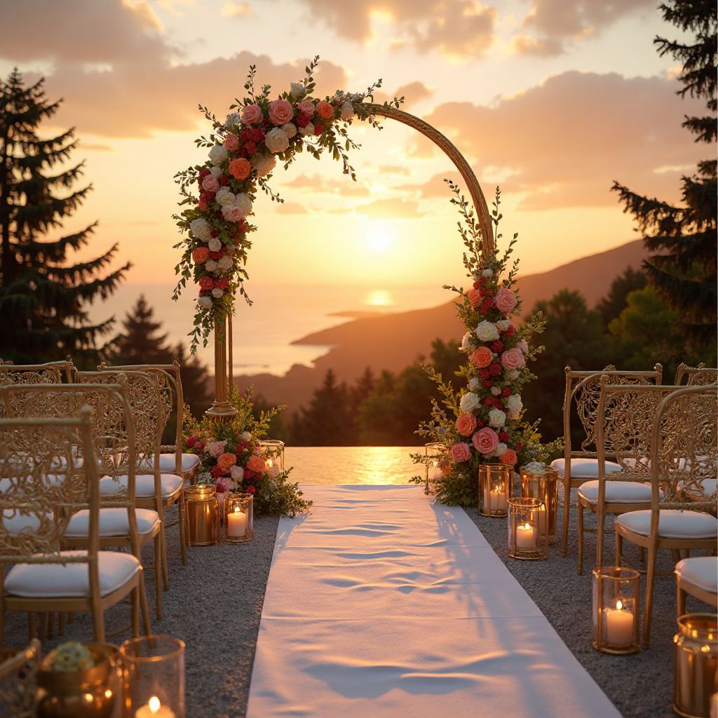 Elegant wedding ceremony setup